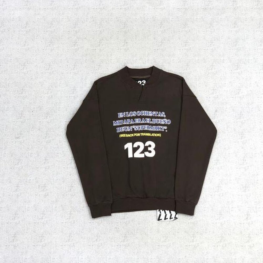 RIVINGTON ROI REBIS Letter and Number Brown Long Sleeve